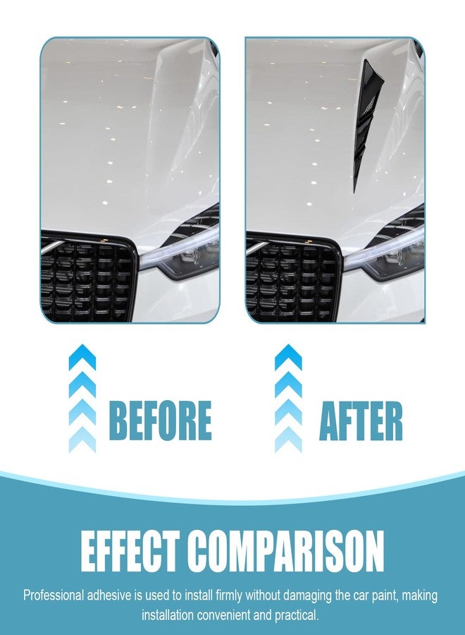 Dogary 2 PCS Car Hood Ventilation Cover, Scratchproof & Collision-resistant Shark Fin Spoiler, Adhesive Car Fender Vent Protection Decoration, Universal for Most Cars, SUVs, Trucks (Black) - Image 4