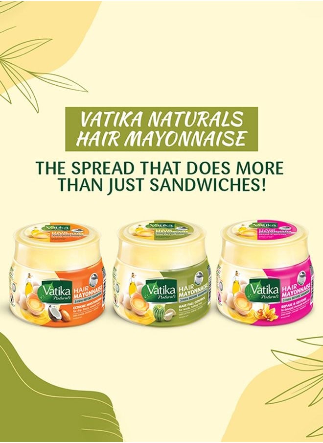 Vatika Hair Fall Control Hair Mayonnaise | Cactus, Garlic & Gergir | Anti-Hair Fall | For Weak & Falling Hair - 500 ml
