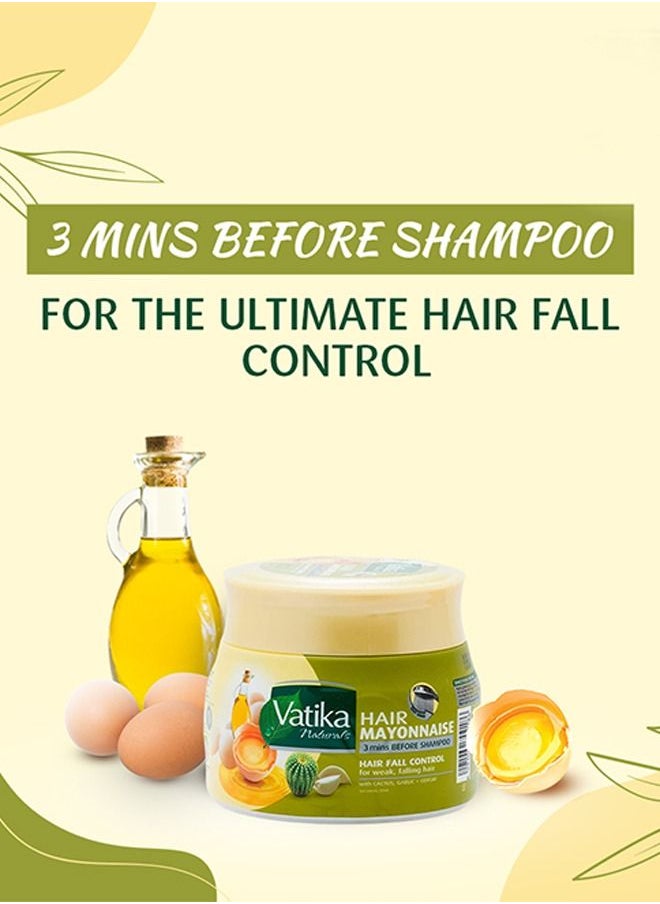 Vatika Hair Fall Control Hair Mayonnaise | Cactus, Garlic & Gergir | Anti-Hair Fall | For Weak & Falling Hair - 500 ml