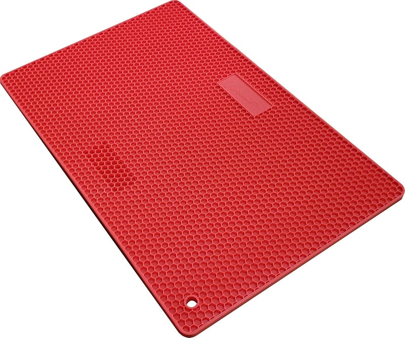 Vincent Heat Resistant Silicone Tool Mat For Styling and Barber Station  For Curling Irons Flat Irons Hot Styling Tools Red