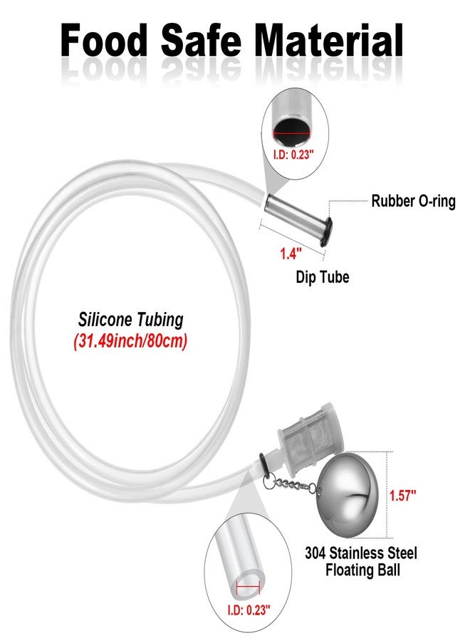 WELLBOM أنبوب غمس عائم من السيليكون بطول 80 سم مع كرة عائمة من الفولاذ المقاوم للصدأ وفلتر لاستخلاص سائل البيرة، أنبوب غمس عائم لبرميل كورنيليوس كورني، برميل قفل الكرة، مخمر مخروطي متعدد الاستخدامات، برميل بيرة - Image 2