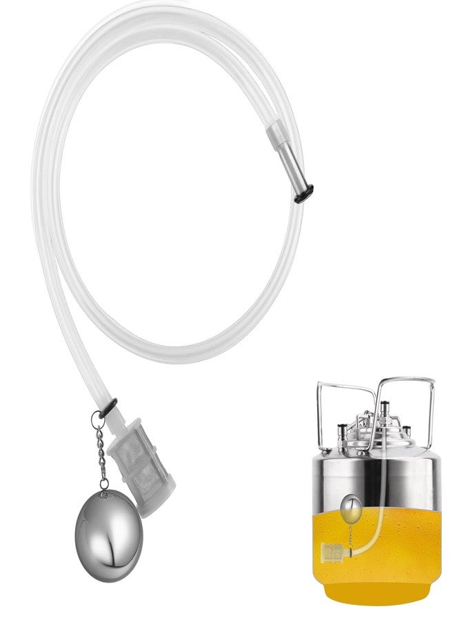 WELLBOM أنبوب غمس عائم من السيليكون بطول 80 سم مع كرة عائمة من الفولاذ المقاوم للصدأ وفلتر لاستخلاص سائل البيرة، أنبوب غمس عائم لبرميل كورنيليوس كورني، برميل قفل الكرة، مخمر مخروطي متعدد الاستخدامات، برميل بيرة - Image 1
