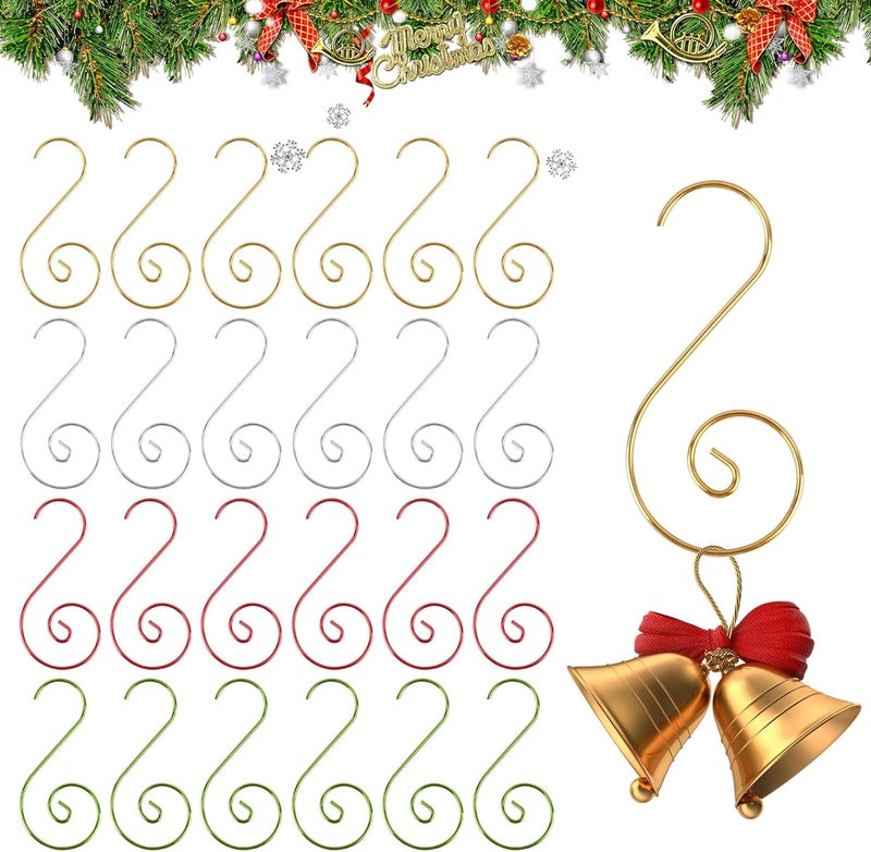 Chffcuh Ornament Hooks, Christmas Ornament Hangers, 100 Pcs Christmas Ornament Hooks, Metal Hooks for Ornaments, Metal Wire Ornaments Hooks Anchors for Xmas Tree Xmas Balls Party Decorations - Image 1