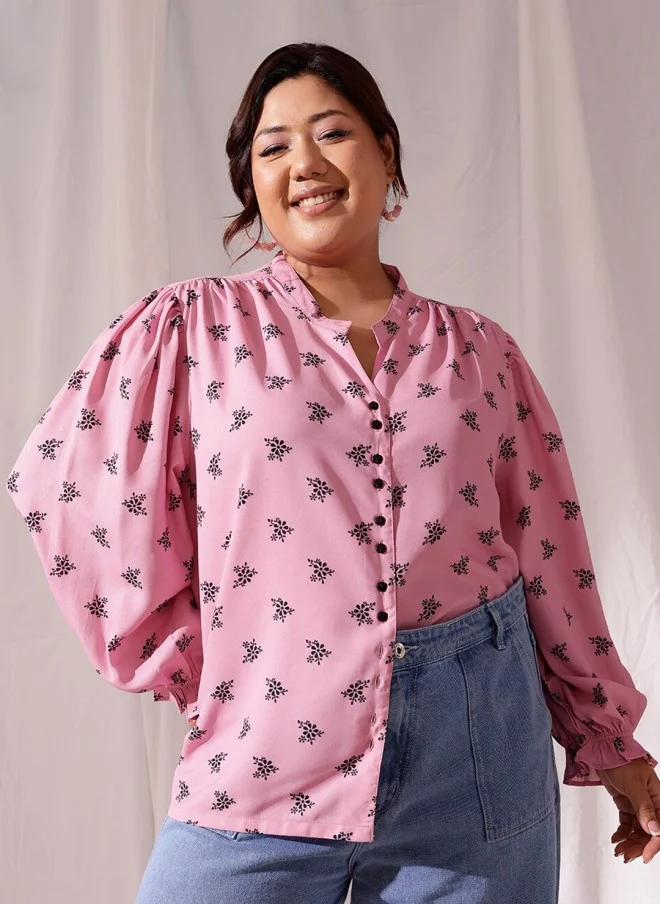 CURVY STREET Floral Printed Casual Shirt for Women