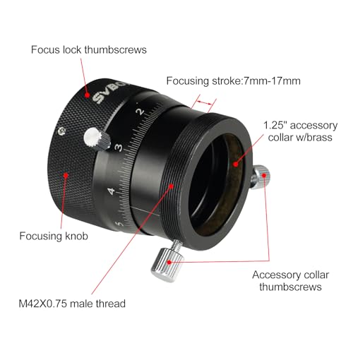 SVBONY SV161 1.25 inch Double Helical Focuser High Precision for Telescope Finder Guidescope with Brass Compression Ring - Image 2