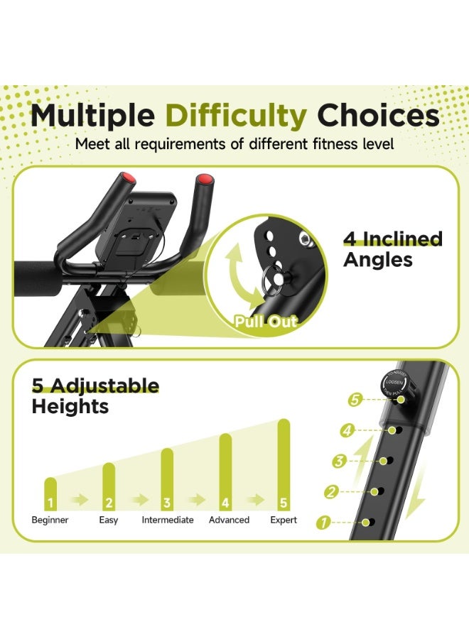 FLYBIRD Foldable Ab Trainer for Home Gym - Adjustable 6-Level Abdominal Bench for Core Strength & Body Shaping, Space Saving & Easy Storage Exercise Equipment - Image 2