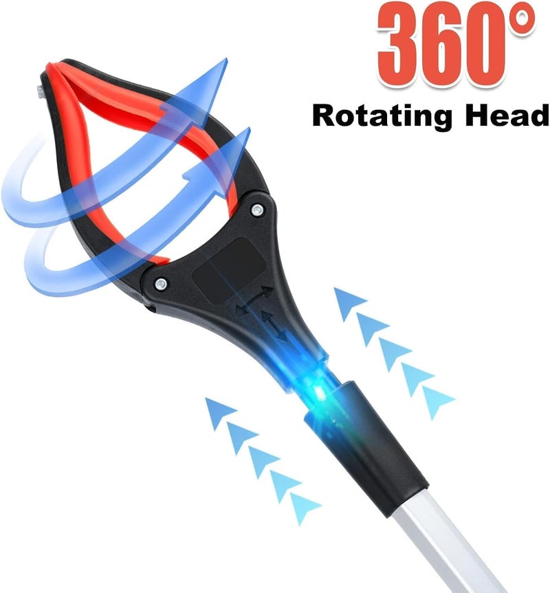 YelaJoy Grabber Reacher Tool, 360° Rotating Head, Wide Jaw, 83cm Foldable, Lightweight Trash Claw Grabbers for Elderly, Reaching Tool for Trash Pick Up Stick, Litter Picker, Arm Extension - Image 5