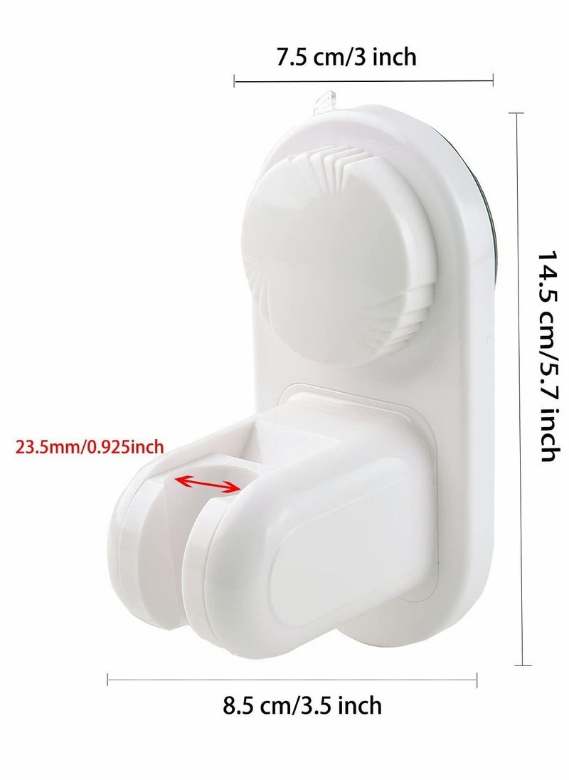Excefore - Shower Head Holder, Suction Cup Shower Head Bracket Bathroom, Removable Handheld Wand Holder & Wall Mounted Suction Bracket for Marble Glass Metal Ceramic, White - Image 1