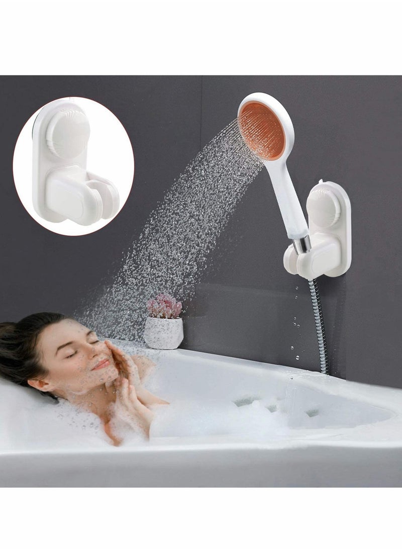 Excefore - Shower Head Holder, Suction Cup Shower Head Bracket Bathroom, Removable Handheld Wand Holder & Wall Mounted Suction Bracket for Marble Glass Metal Ceramic, White - Image 1