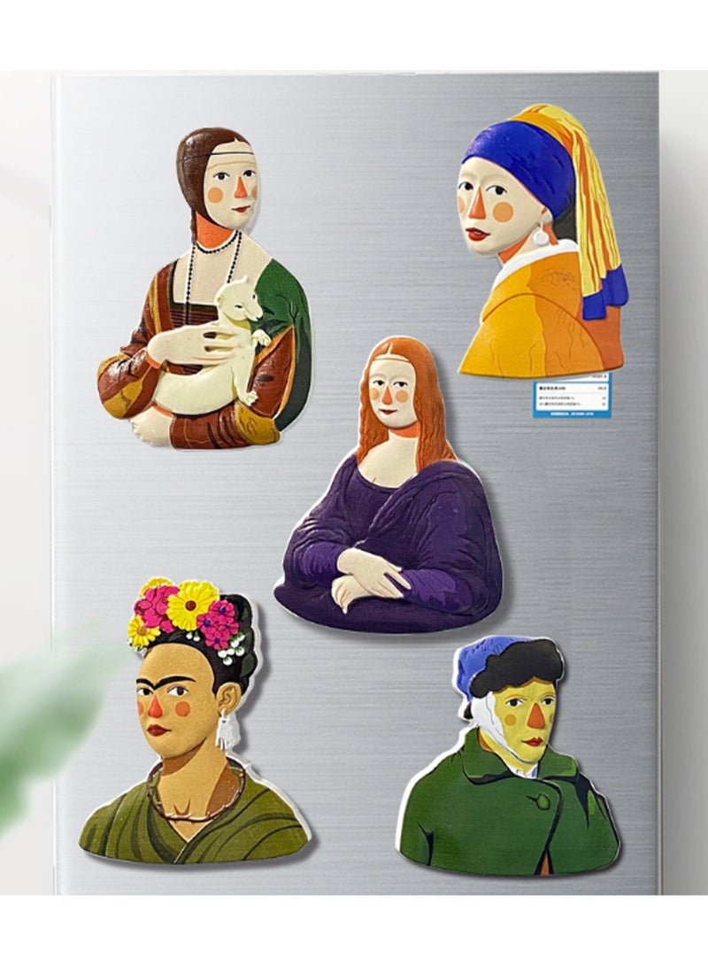 Woman Holding An Ermine Refrigerator Magnet Funny Character Cute Creative Magnetic Stickers Finished Refrigerator Magnet Home Decoration Accessories - Image 3