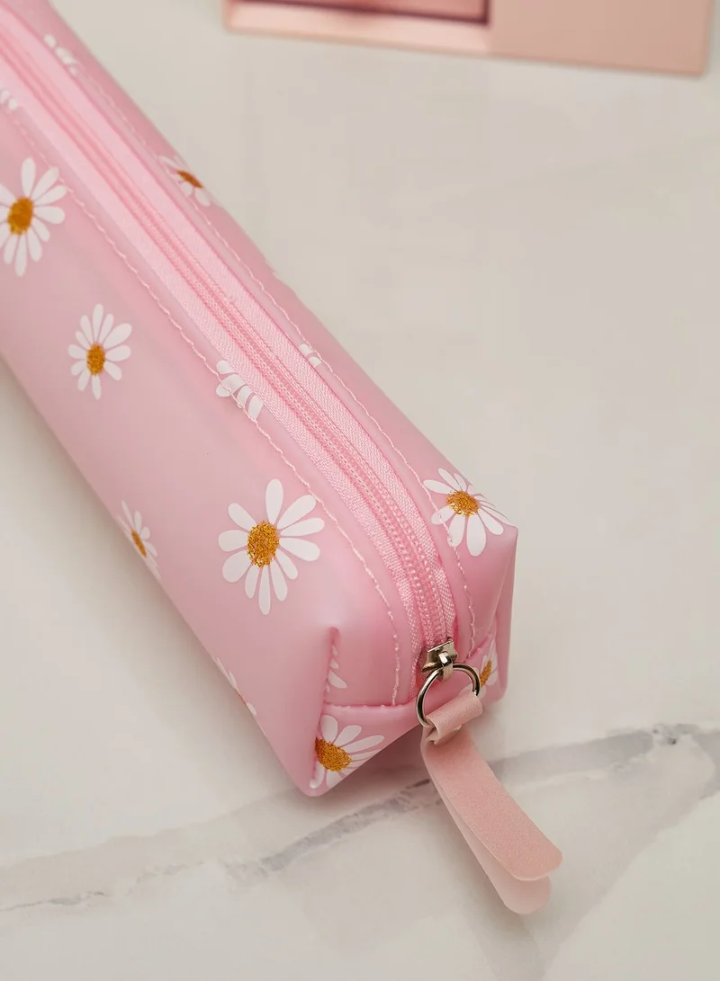 Pink Cactus Pink Daisy Pencil Case
