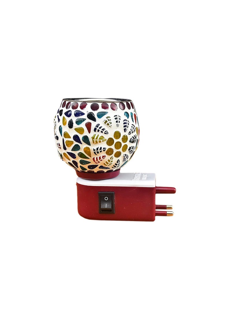 JP SALES JP World Kapoor Dani Electrical Camphor Diffuser Best Gift Pooja Item for Temple Ceramic Diffuser with OnOff Switch to Toggle Between Burner Lamp Light 