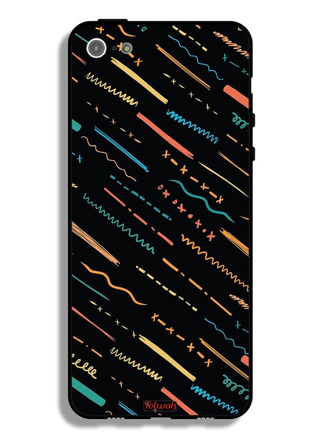 Tolwak Apple iPhone 5/5s/SE Protective Case X Lines Abstract Pattern - Image 2