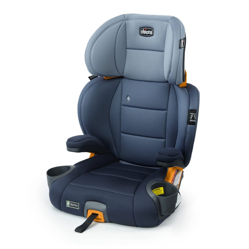 Chicco KidFit ClearTex Plus 2-in-1 Belt-Positioning Booster Car Seat, Backless and High Back Booster Seat, for Children Aged 4 Years and up and 40-100 lbs. | Reef/Navy - Image 1