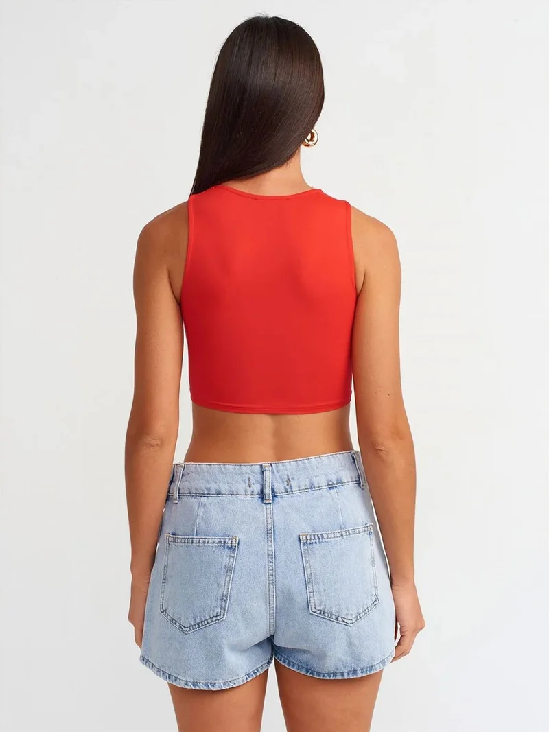 ديلفين Dilvin Slim Fit Crop Top
