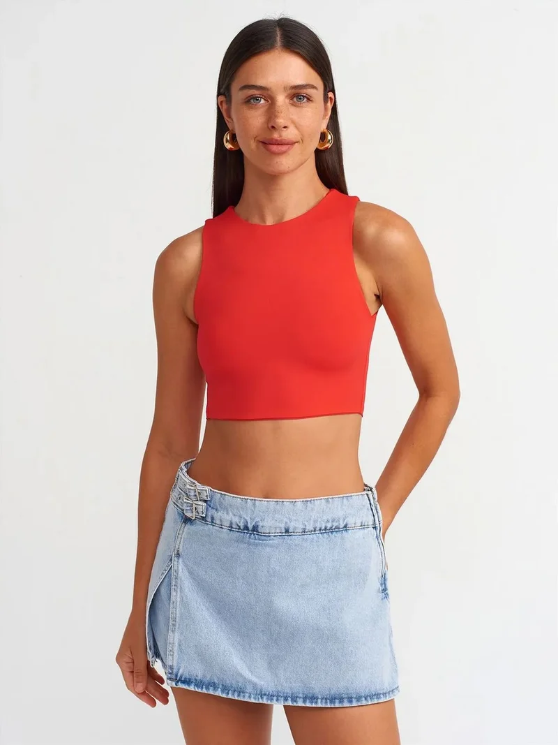ديلفين Dilvin Slim Fit Crop Top