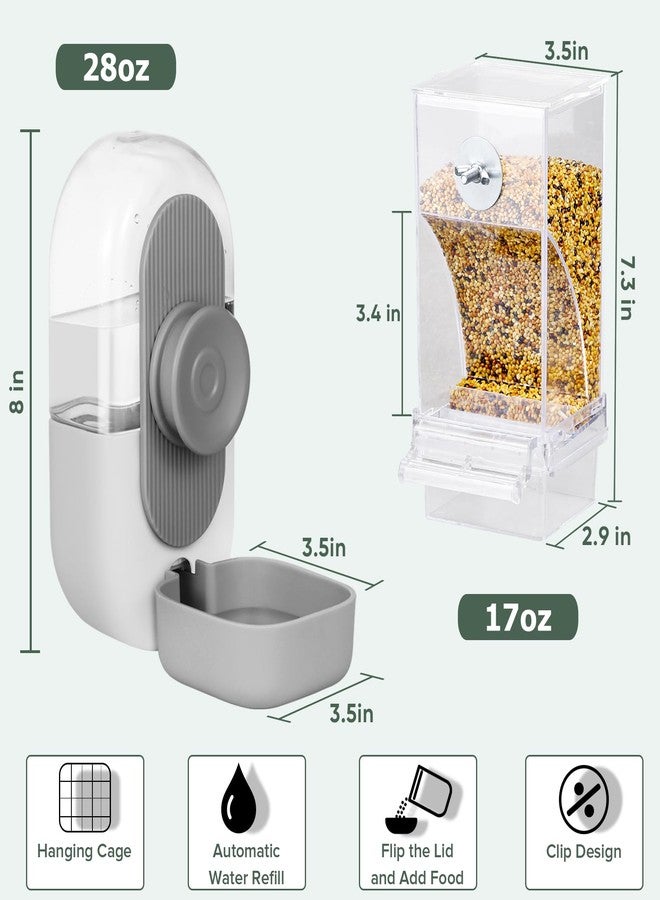 Lemtrflo Bird Water Feeder & Feeder Set - Bird Feeder for Cage, Parakeet Cage Accessories for Easy Feeding & Hydration - Image 2