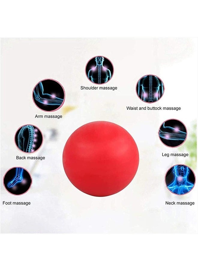 wovte Massage Lacrosse Ball for Sore Muscles, Shoulders, Neck, Back, Foot, Body, Deep Tissue, Trigger Point, Muscle Knots, Yoga and Myofascial Release (Red)  - Image 3