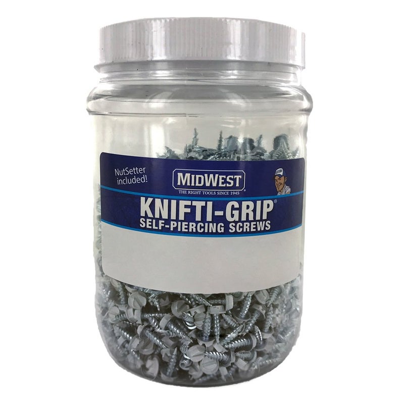 Midwest Snips Midwest White Self Piercing Screws 1000 Piece No 7 X 12 with Carrying Tub 14 Bit MW7X12PW10 - Image 2