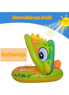 MUMS PLANET Baby Pool Float with Canopy, Inflatable Baby Swimming Ring with Sunshade, Infant Swim Pool Boat for Outdoor Activity Summer Water Toys for Kids Toddlers Girls Boys Aged 6-36 Months  - Image 5