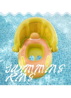 MUMS PLANET Baby Pool Float with Canopy, Inflatable Baby Swimming Ring with Sunshade, Infant Swim Pool Boat for Outdoor Activity Summer Water Toys for Kids Toddlers Girls Boys Aged 6-36 Months  - Image 4