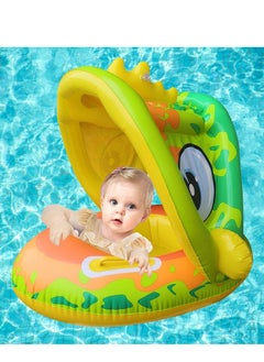 MUMS PLANET Baby Pool Float with Canopy, Inflatable Baby Swimming Ring with Sunshade, Infant Swim Pool Boat for Outdoor Activity Summer Water Toys for Kids Toddlers Girls Boys Aged 6-36 Months  - Image 2