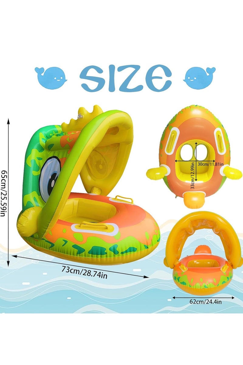 MUMS PLANET Baby Swimming Ring Float with Comfortable Seat and Hand Pump - Inflatable Floating Boat Perfect for the Pool and Sea, Specially Designed for the Fun of Infants and Toddlers 6-36 Months! _ Baby Float-Floats - Children's floats - Beach supplies - Image 4