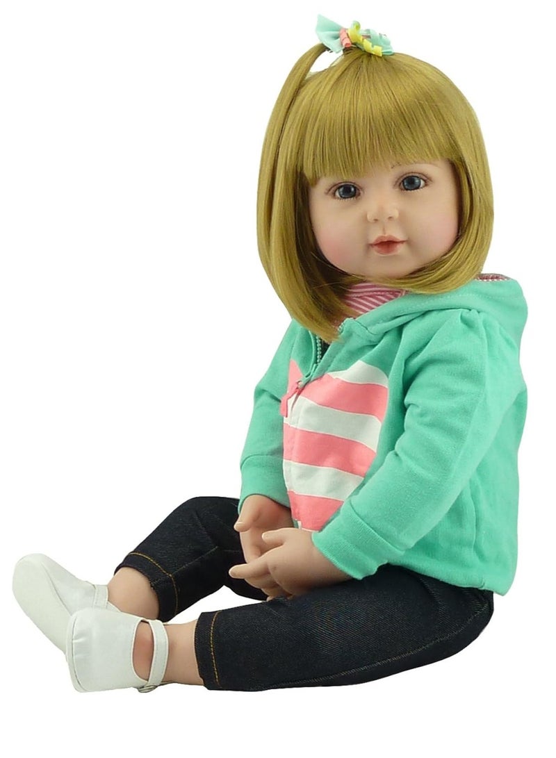 iCradle Lovely Reborn Baby Girl Doll 18inch 45cm Soft Silicone Realistic Looking Newborn Vinyl Dolls Handmade Toddler Toy for Ages 3+ - Image 2