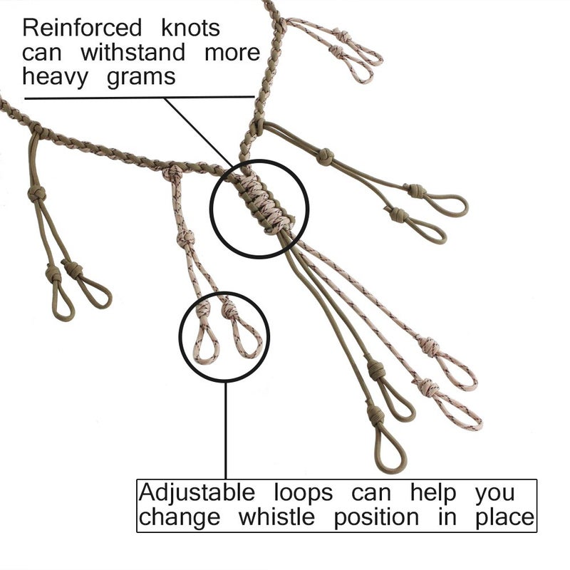 PSKOOK Duck Call Lanyard Paracord Hunting Goose Calls 12 Adjustable Loops Outdoor Predator Gear for Pheasant Waterfowl Hand Braided Necklace - Image 1