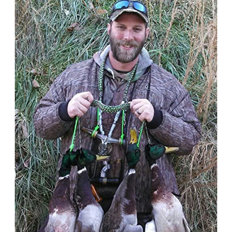 PSKOOK Duck Call Lanyard Paracord Hunting Goose Calls 12 Adjustable Loops Outdoor Predator Gear for Pheasant Waterfowl Hand Braided Necklace - Image 3