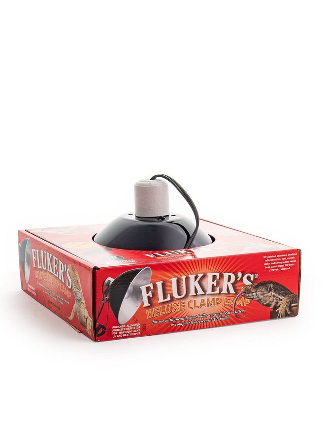 Fluker's Repta-Clamp Lamp, Heavy Duty Clamp Light For Reptile Tanks and Terrariums, UL/CUL Approved, Great for Reptile Basking, 250-Watt Maximum with On/Off Switch, 10"