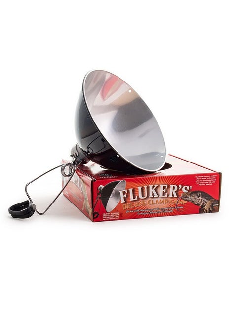 Fluker's Repta-Clamp Lamp, Heavy Duty Clamp Light For Reptile Tanks and Terrariums, UL/CUL Approved, Great for Reptile Basking, 250-Watt Maximum with On/Off Switch, 10"
