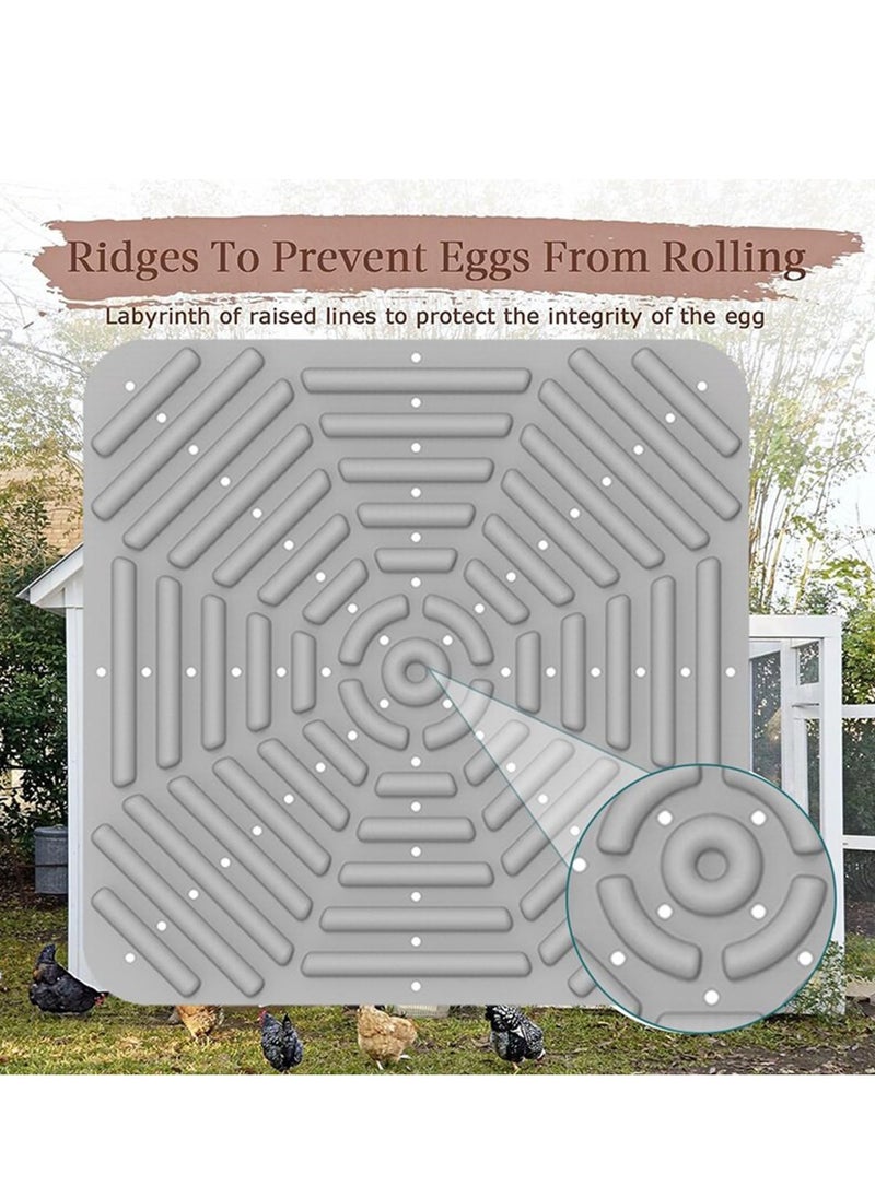 SYOSI - Chicken Nesting Pads 1 Pack Silicone Washable Nesting Box Pads for Chickens 12x12 Inch Reusable Gray Chicken Nesting Pads Washable Coop Liners Soft and Cozy Bedding for Chickens for Laying Eggs - Image 1