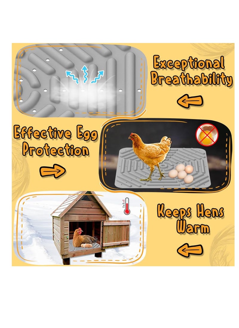 SYOSI - Chicken Nesting Pads 1 Pack Silicone Washable Nesting Box Pads for Chickens 12x12 Inch Reusable Gray Chicken Nesting Pads Washable Coop Liners Soft and Cozy Bedding for Chickens for Laying Eggs - Image 1