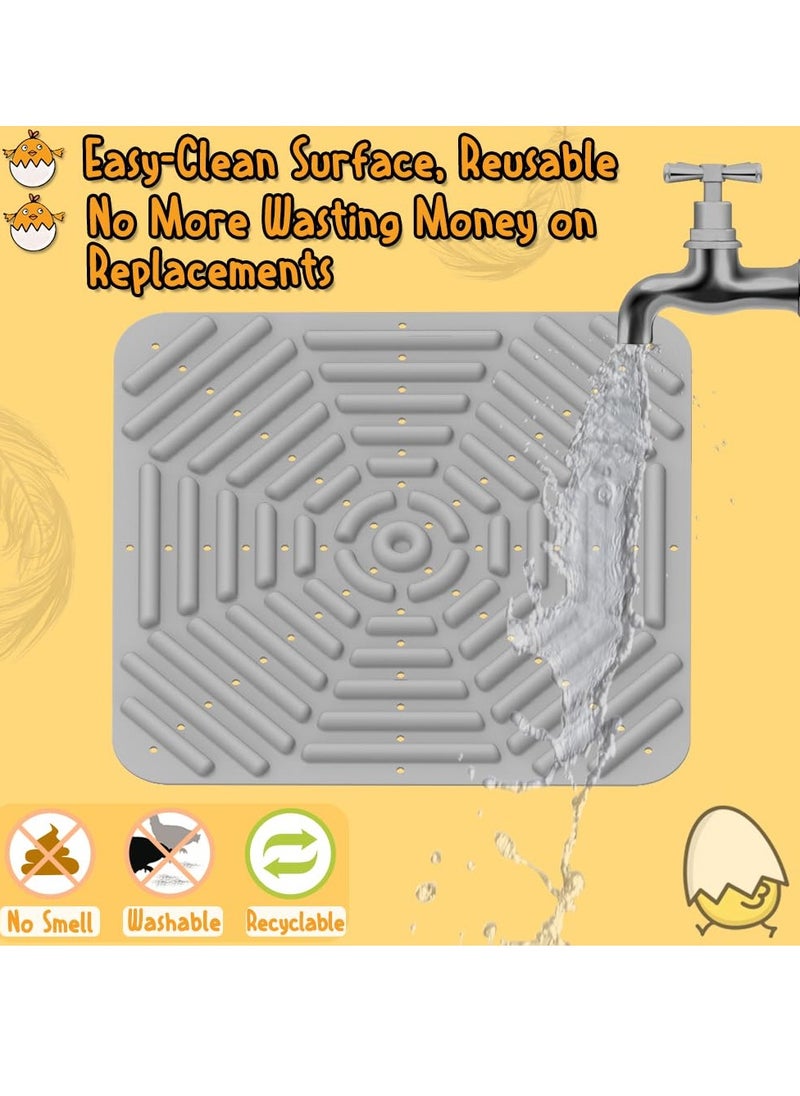 SYOSI - Chicken Nesting Pads 1 Pack Silicone Washable Nesting Box Pads for Chickens 12x12 Inch Reusable Gray Chicken Nesting Pads Washable Coop Liners Soft and Cozy Bedding for Chickens for Laying Eggs - Image 1