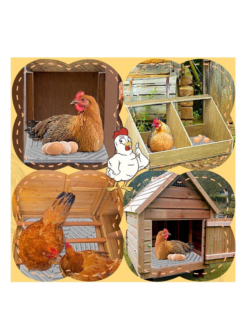 SYOSI - Chicken Nesting Pads 1 Pack Silicone Washable Nesting Box Pads for Chickens 12x12 Inch Reusable Gray Chicken Nesting Pads Washable Coop Liners Soft and Cozy Bedding for Chickens for Laying Eggs - Image 1