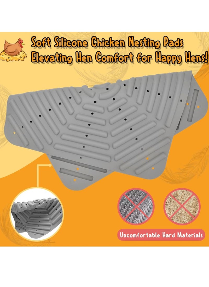 SYOSI - Chicken Nesting Pads 1 Pack Silicone Washable Nesting Box Pads for Chickens 12x12 Inch Reusable Gray Chicken Nesting Pads Washable Coop Liners Soft and Cozy Bedding for Chickens for Laying Eggs - Image 1