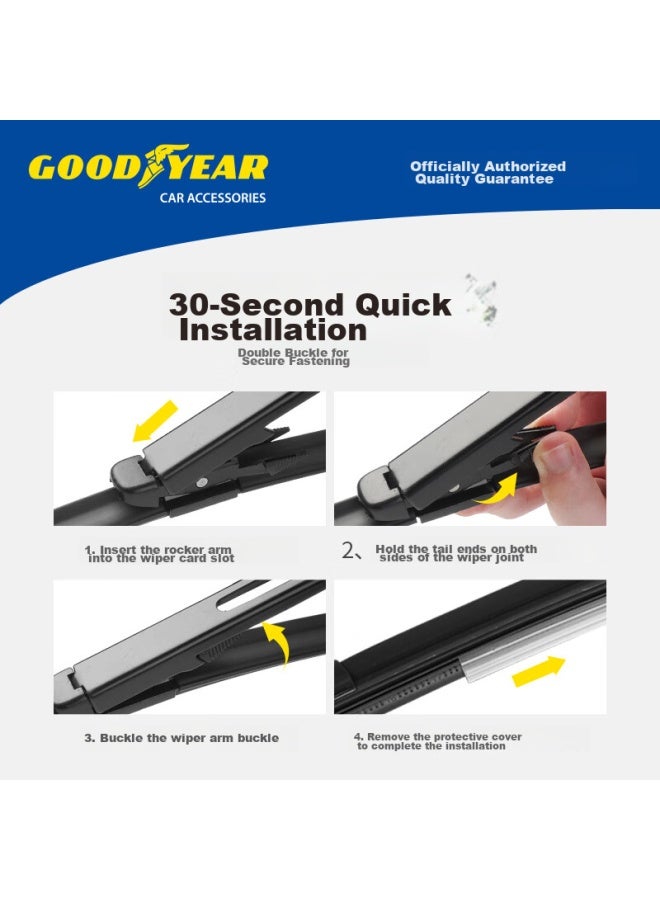 Goodyear Bmw 3 Series Windshield Wipers For 2005- Models 330/320li/325i 3 Series Gt, Original Quiet Wiper Blades, 1 Pair - Image 4