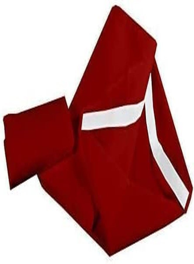 COTTON SHEET 600 Thread Count, Toddler Cot Sheets with Corners Elastic, Standard Mat Size Day-Care/Pre-School 100% Egyptian Cotton Kids Nap Time Fitted Sheets, Burgundy Solid (23" WX55 L) Pack of 10 - Image 2