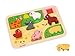 Janod Chunky Farm Wooden Puzzle with 7 Pieces Educational Toddler Puzzle Toy with Farm Animals EasyGrip Wooden Figures for Fine Motor Skills Learning Imaginative Play Ages 18 Months J07121 - Image 4
