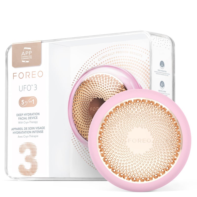 FOREO UFO 3 Deep Face Moisturiser 5in1 Facial Spa Red Light Warming Cooling Massage Anti Aging Face Mask Skin Care Pearl Pink - Image 2