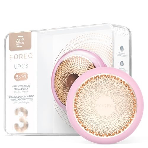 FOREO UFO 3 Deep Face Moisturiser 5in1 Facial Spa Red Light Warming Cooling Massage Anti Aging Face Mask Skin Care Pearl Pink - Image 1