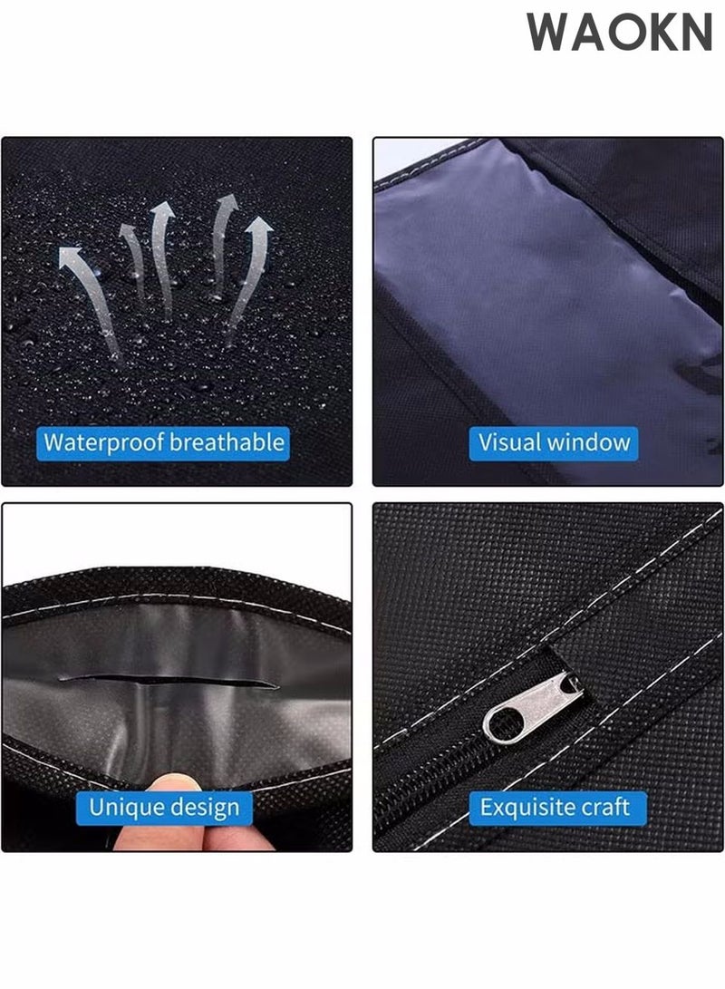 دبليو أيه أو كي أن حقيبة ملابس، حقيبة ملابس، حقيبة بدلات، أغطية ملابس مع نافذة شفافة، حقائب معاطف للخزانة والسفر، مقاومة للغبار، لتعليق الملابس، حقيبة بدلات صديقة للبيئة وجيدة التهوية، أغطية ملابس لتخزين البدلات، قمصان، تيشيرتات، وسترات، مناسبة للكبار والصغار، عبوة من 5 قطع. - Image 5