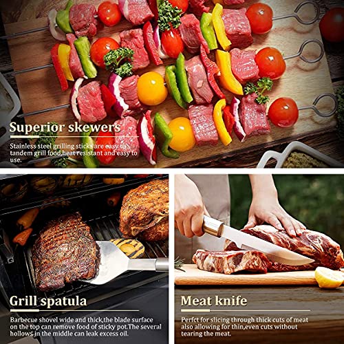 SONIQE BBQ Tools Set, Stainless Steel Barbecue Accessories with Storage Bags, Complete Outdoor Barbecue Grill Utensils Set, for Outdoor Picnic, Camping, Grilling with Bag [ Set of 5 Pcs] - Image 4