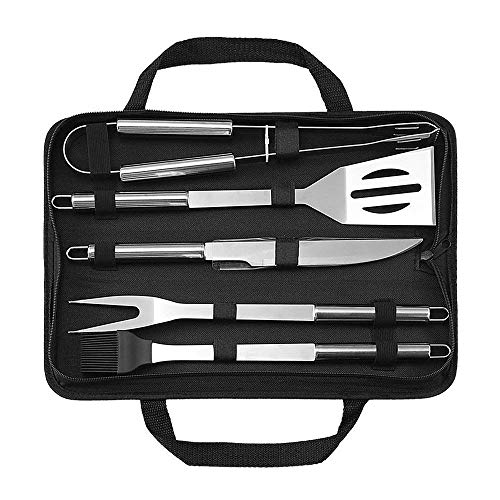 SONIQE BBQ Tools Set, Stainless Steel Barbecue Accessories with Storage Bags, Complete Outdoor Barbecue Grill Utensils Set, for Outdoor Picnic, Camping, Grilling with Bag [ Set of 5 Pcs] - Image 1