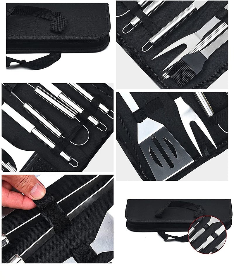 SONIQE BBQ Tools Set, Stainless Steel Barbecue Accessories with Storage Bags, Complete Outdoor Barbecue Grill Utensils Set, for Outdoor Picnic, Camping, Grilling with Bag [ Set of 5 Pcs] - Image 5