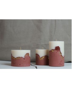 Generic Decorative Candle Set with Handmade Gold Papers / 2 pcs 