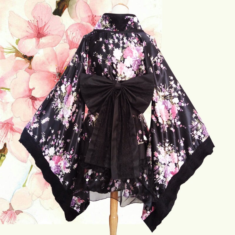 Clothing Women Heavy Sakura Kimono Maid Outfit Blissful Pureland Clothes Lolita Dress - Image 4
