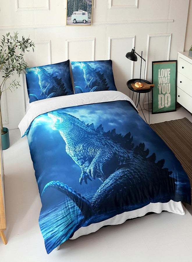 sonicpony Duvet Cover Set Boys Twin Size Dinosaur Comforter Cover Bedding Set 3D for Men 1 Piece Quilt Cover 2 Pieces Pillow Shames No Comforter (Dino36, Twin) - Image 3