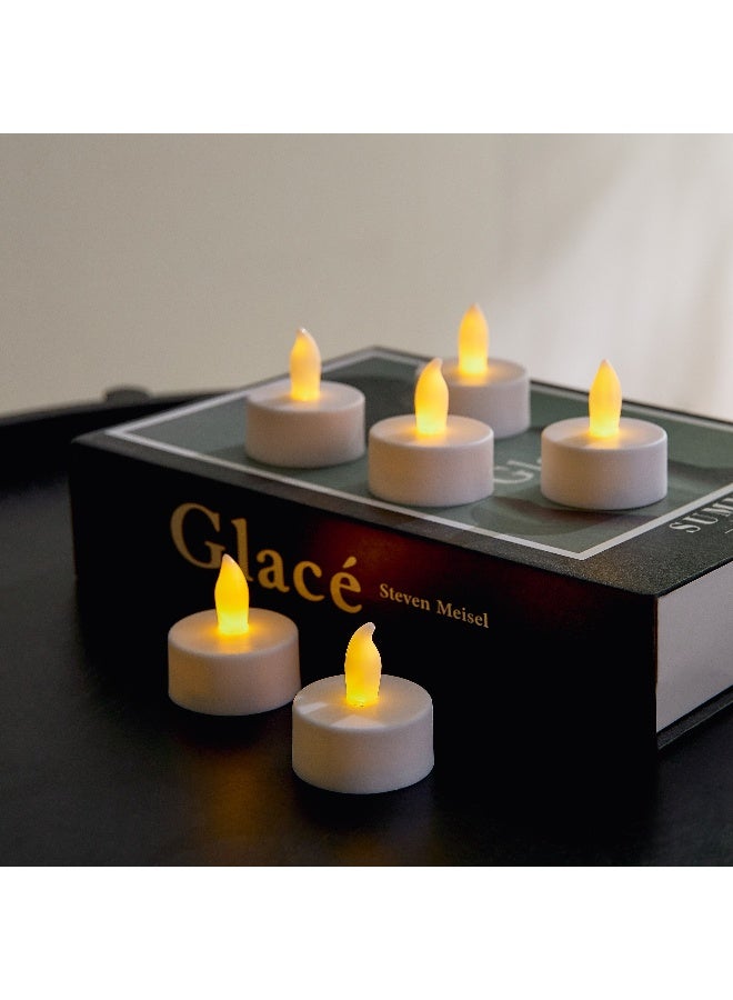 Home Box Luna 6-Piece LED Flameless Tealight Candle Set with Flickering - Image 1